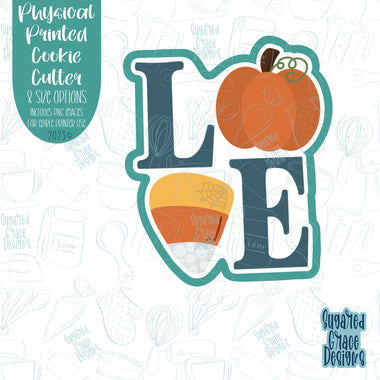 Pumpkin Love Plaque cookie cutter with png images for edible printers including Eddie