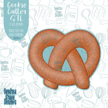 Pretzel Cookie Cutter STL Files for 3D Printing with Matching Printable PNG Images for Edible Ink Printers Including Eddie