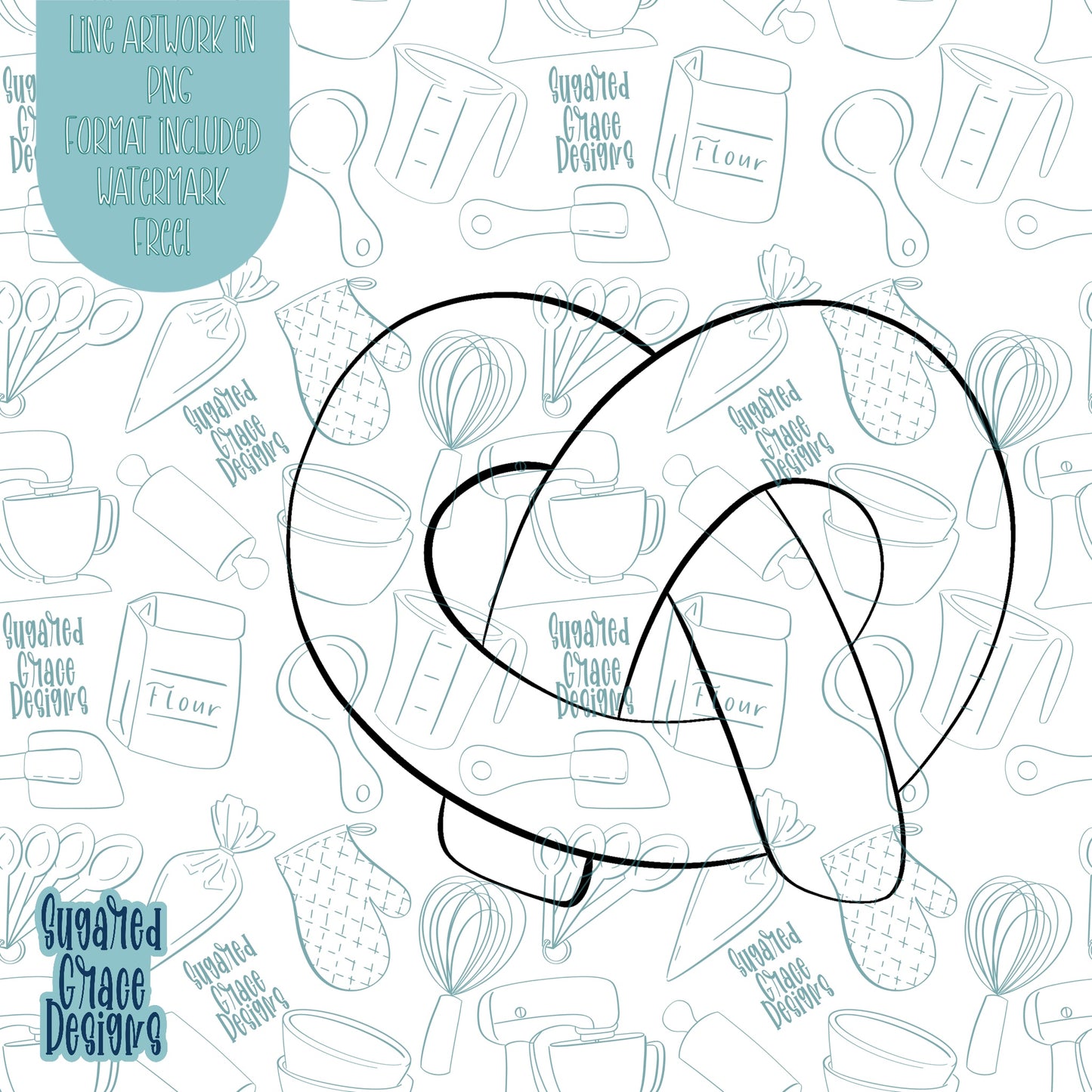 Pretzel Cookie Cutter STL Files for 3D Printing with Matching Printable PNG Images for Edible Ink Printers Including Eddie