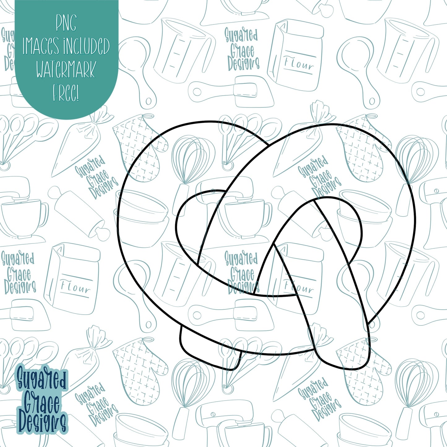 Pretzel Cookie Cutter with Matching Printable PNG Images for Edible Ink Printers Including Eddie