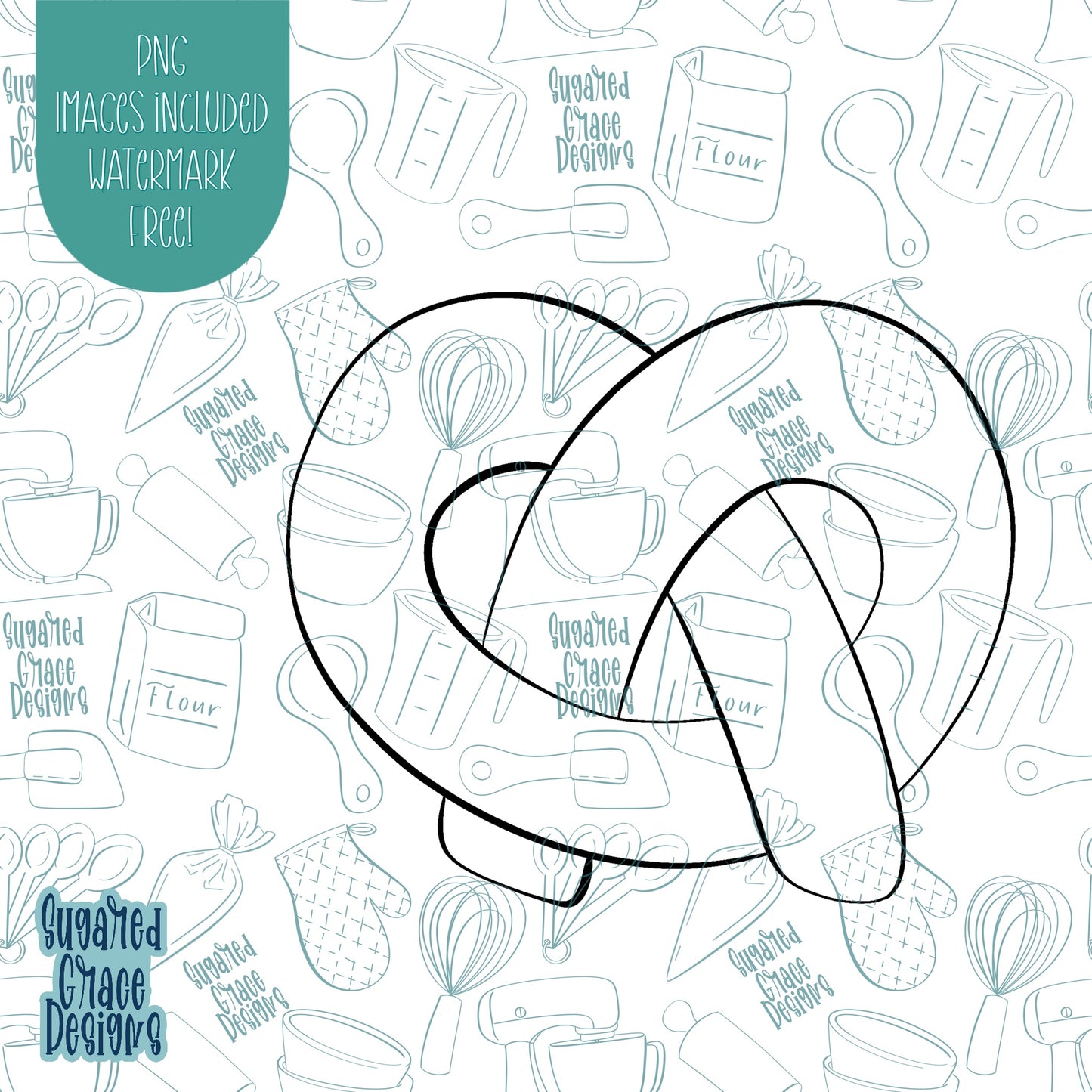 Pretzel Cookie Cutter with Matching Printable PNG Images for Edible Ink Printers Including Eddie