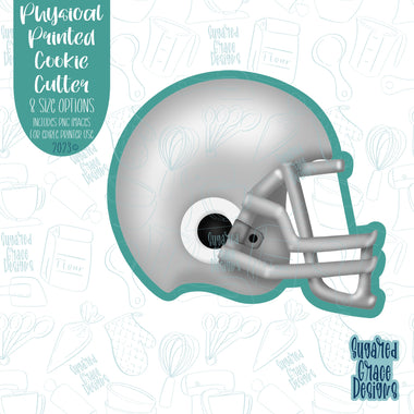 Football helmet cookie cutter with png image for edible printers including Eddie