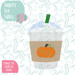 Iced Pumpkin Spice Latte Cookie Cutter STL File with PNG Images to Match - For 3D Printing and Edible Ink Printers