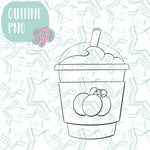 Iced Pumpkin Spice Latte Cookie Cutter STL File with PNG Images to Match - For 3D Printing and Edible Ink Printers