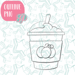Iced Pumpkin Spice Latte PNG Image Set for Edible Ink Printers - Hand Drawn Editable Graphics