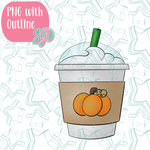 Iced Pumpkin Spice Latte PNG Image Set for Edible Ink Printers - Hand Drawn Editable Graphics