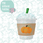Iced Pumpkin Spice Latte Cookie Cutter STL File with PNG Images to Match - For 3D Printing and Edible Ink Printers