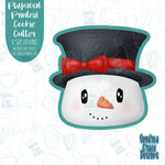 Snowman cookie cutter with png images for edible printers including Eddie