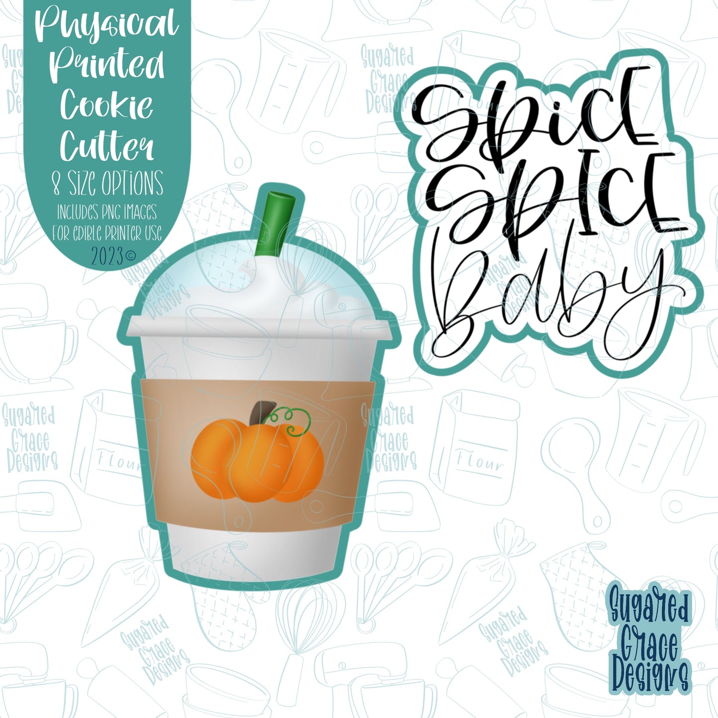Spice Spice Baby cookie cutter with png images for edible printing including Eddie