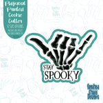 Halloween Stay Spooky Skeleton Hand cookie cutter with png image for edible printers including Eddie