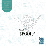 Halloween Stay Spooky Skeleton Hand cookie cutter with png image for edible printers including Eddie