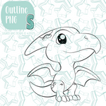 Blue Pterodactyl Dinosaur Cookie Cutter STL File with PNG Images to Match - For 3D Printing and Edible Ink Printers
