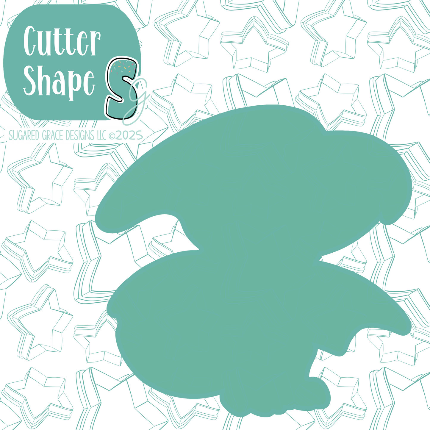 Blue Pterodactyl Dinosaur Cookie Cutter with PNG Images to Match - Hand Drawn Graphics for Edible Ink Printers