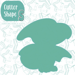 Blue Pterodactyl Dinosaur Cookie Cutter with PNG Images to Match - Hand Drawn Graphics for Edible Ink Printers