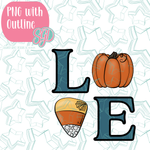 Pumpkin Love PNG Image Set for Edible Ink Printers - Hand Drawn Editable Graphics