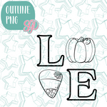 Pumpkin Love Cookie Cutter with PNG Images to Match - Hand Drawn Graphics for Edible Ink Printers