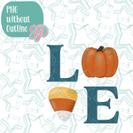 Pumpkin Love Cookie Cutter with PNG Images to Match - Hand Drawn Graphics for Edible Ink Printers