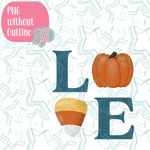 Pumpkin Love PNG Image Set for Edible Ink Printers - Hand Drawn Editable Graphics