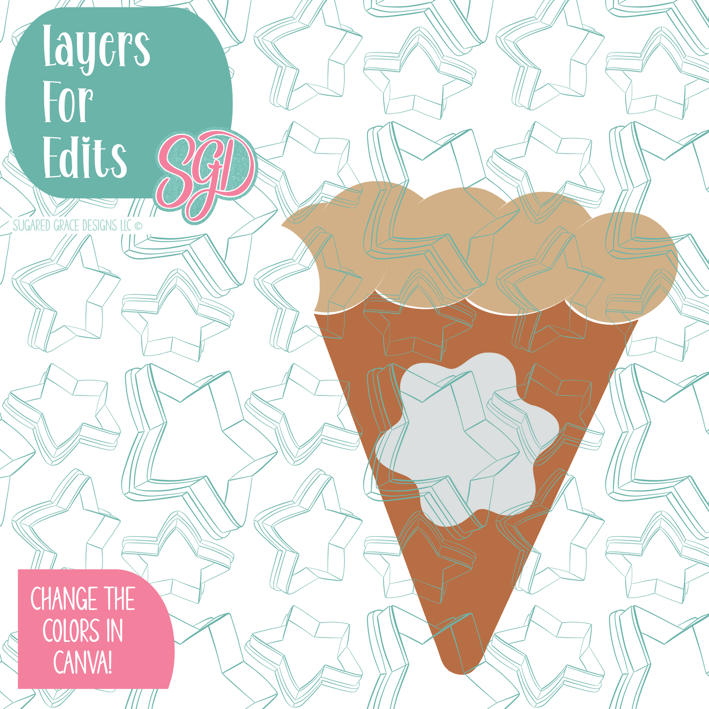 Pumpkin Pie Platter Cookie Cutter with PNG Images to Match - Hand Drawn Graphics for Edible Ink Printers