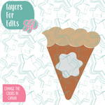 Pumpkin Pie Platter Cookie Cutter with PNG Images to Match - Hand Drawn Graphics for Edible Ink Printers