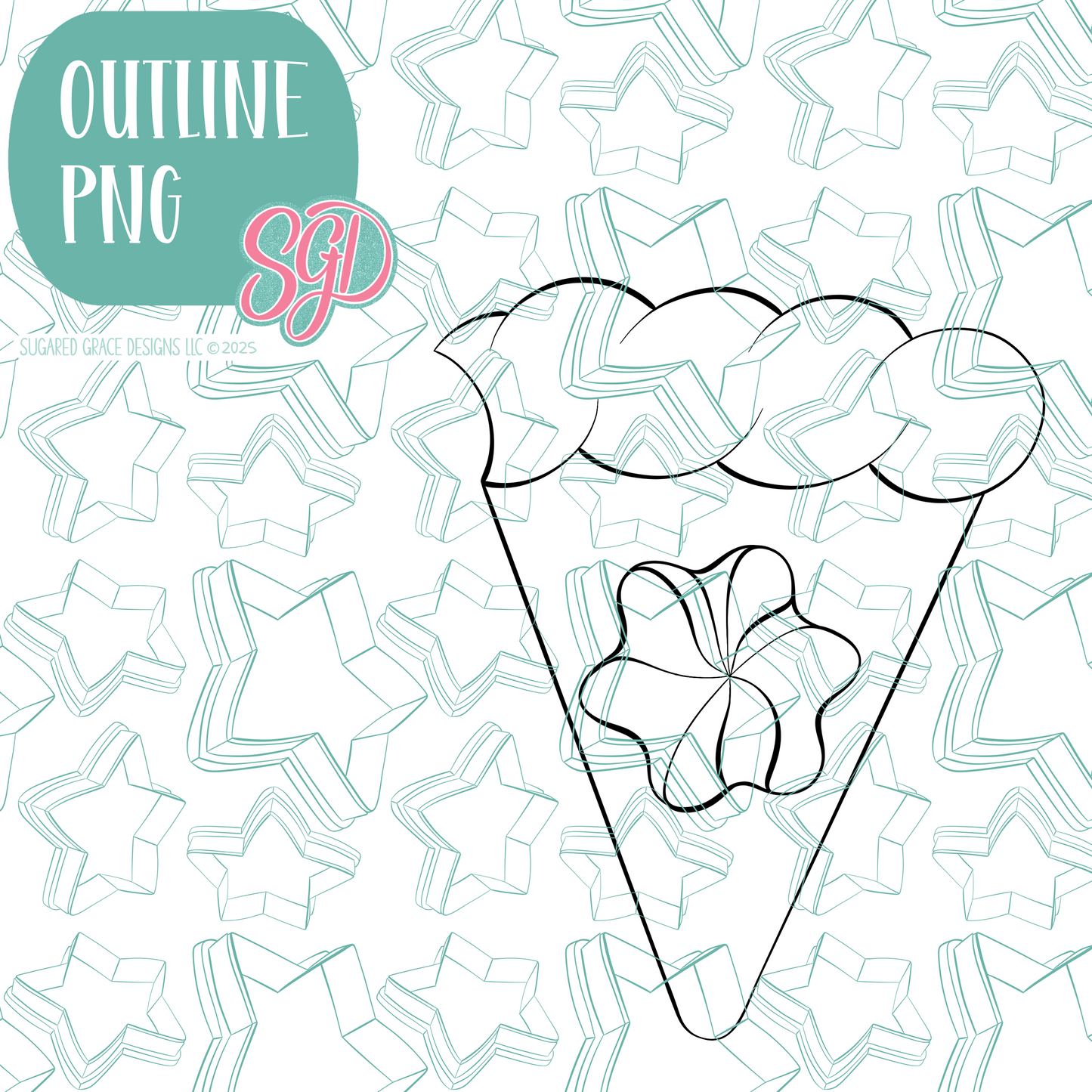 Pumpkin Pie Platter Cookie Cutter with PNG Images to Match - Hand Drawn Graphics for Edible Ink Printers