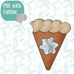 Pumpkin Pie Platter Cookie Cutter with PNG Images to Match - Hand Drawn Graphics for Edible Ink Printers