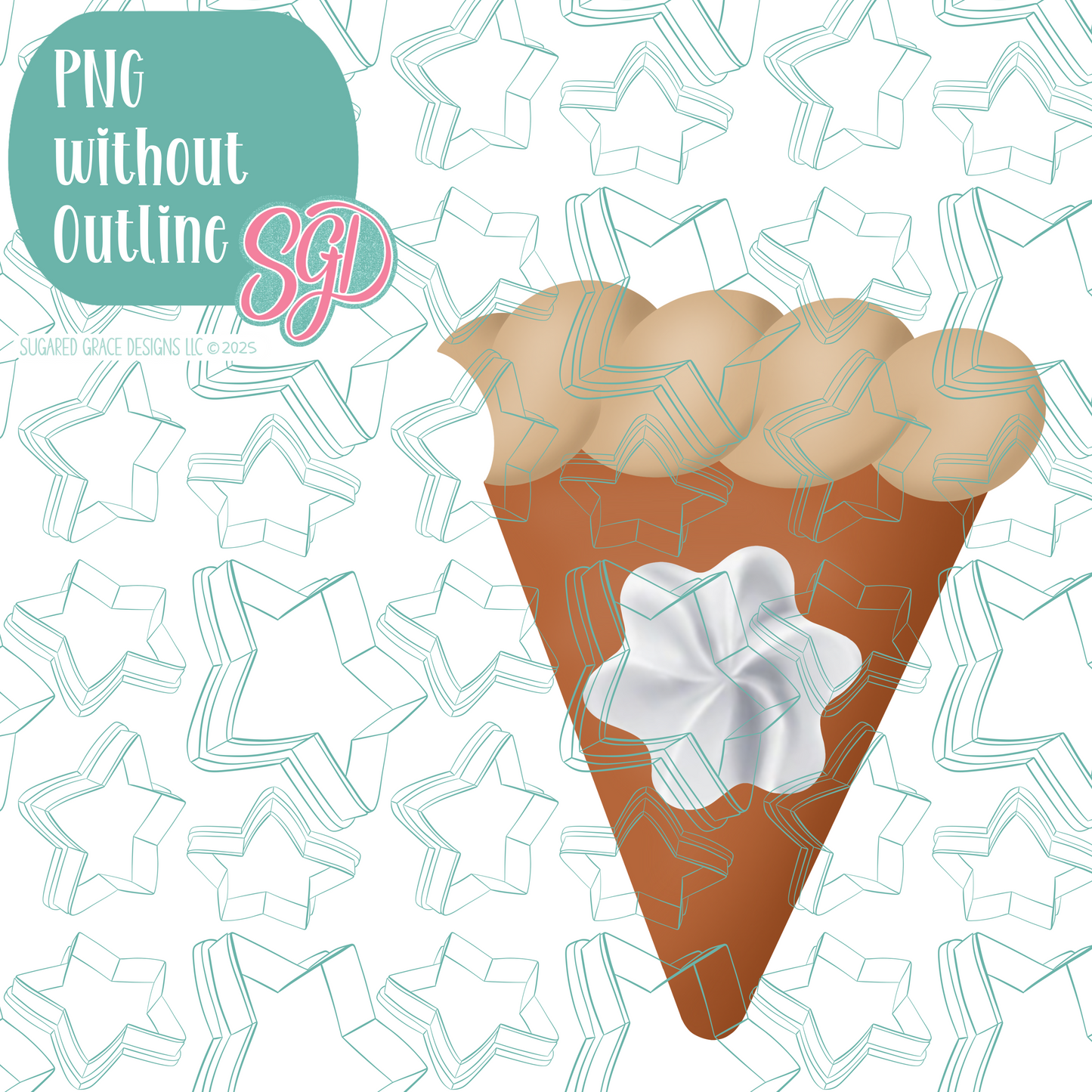Pumpkin Pie Platter Cookie Cutter with PNG Images to Match - Hand Drawn Graphics for Edible Ink Printers