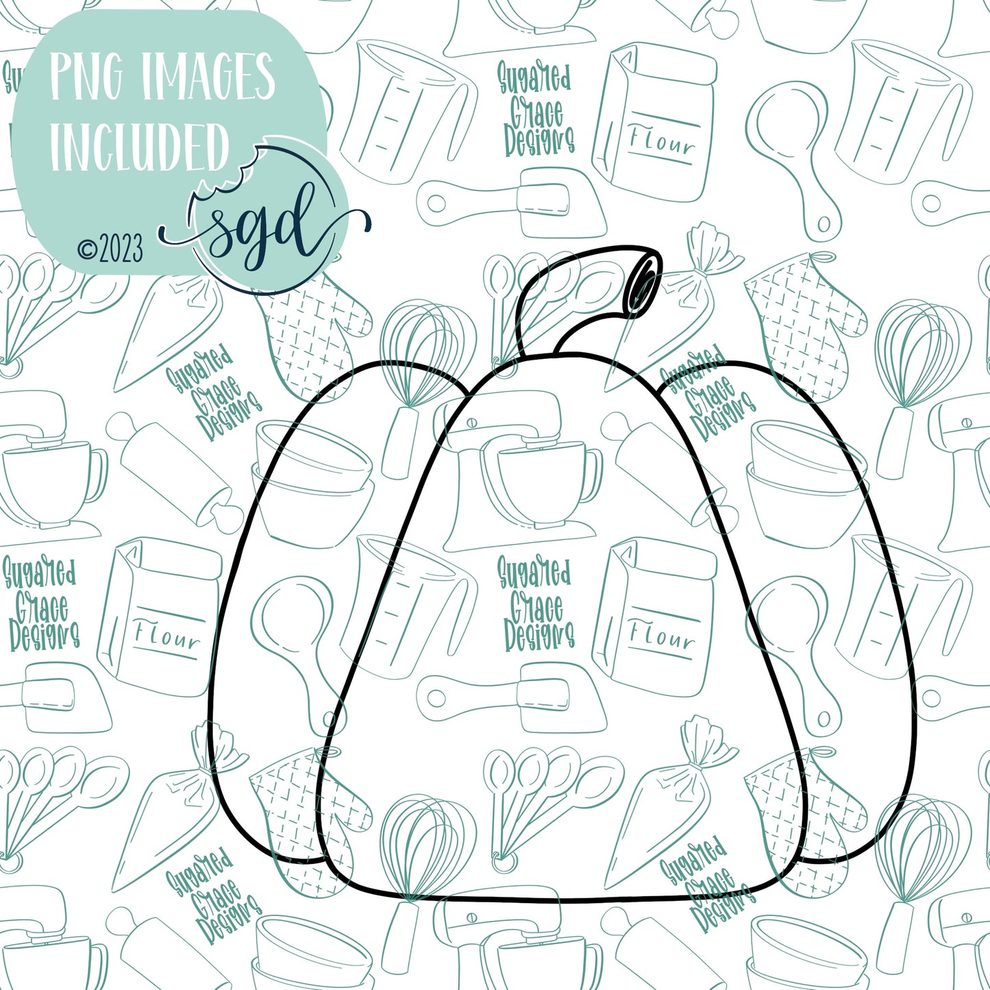 Simple Pumpkin Cookie Cutter STL Files with PNG Images to Match - For 3D Printing and Edible Ink Printers