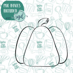 Chubby Pumpkin Cookie Cutter with PNG Images to Match - Hand Drawn Graphics for Edible Ink Printers - Thanksgiving Cookie Ideas for Bakers