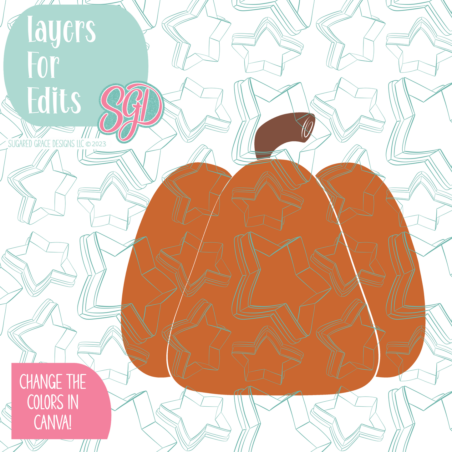 Simple Pumpkin Cookie Cutter STL File with PNG Images to Match - For 3D Printing and Edible Ink Printers