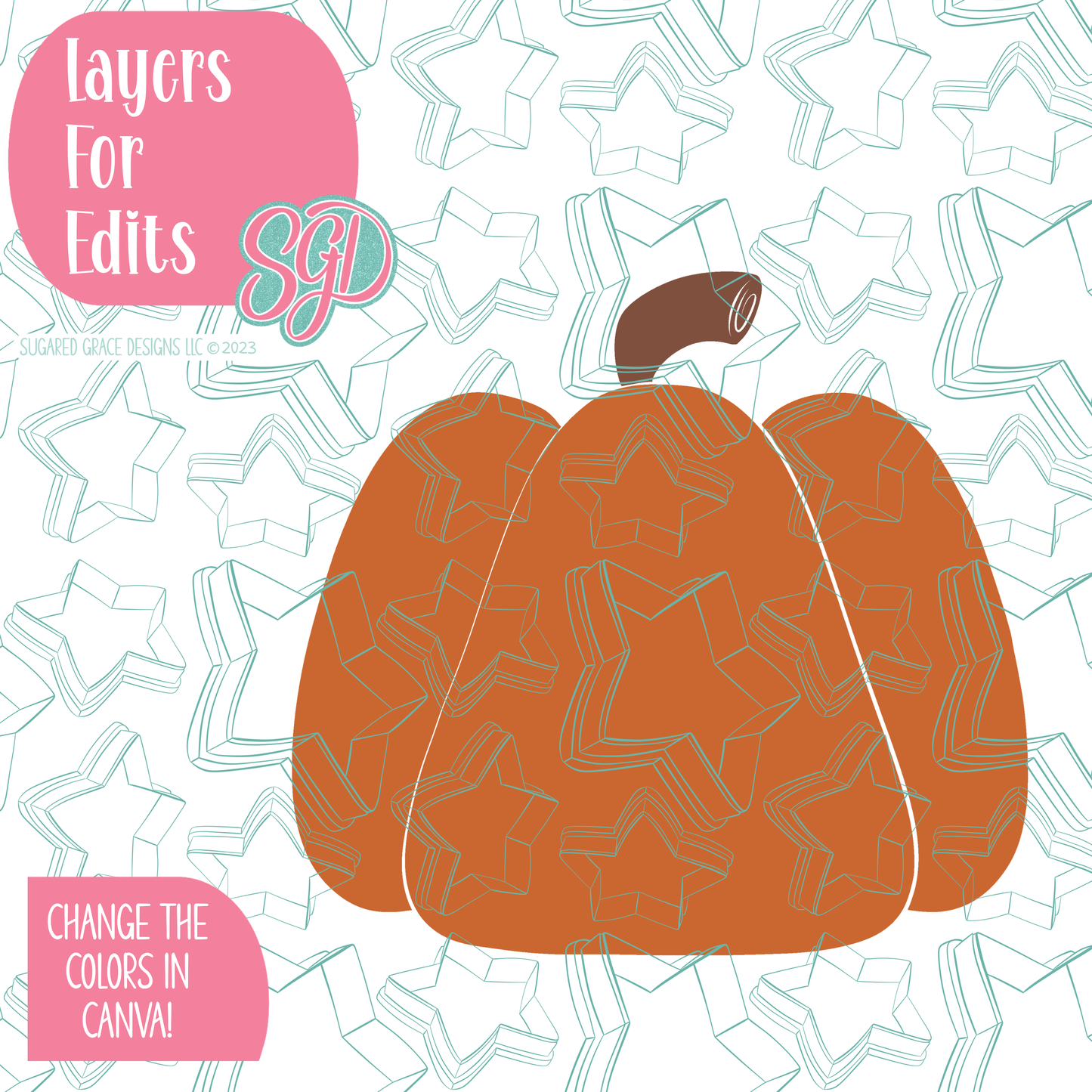 Simple Pumpkin PNG Image Set for Edible Ink Printers - Hand Drawn Editable Graphics
