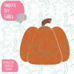 Simple Pumpkin PNG Image Set for Edible Ink Printers - Hand Drawn Editable Graphics