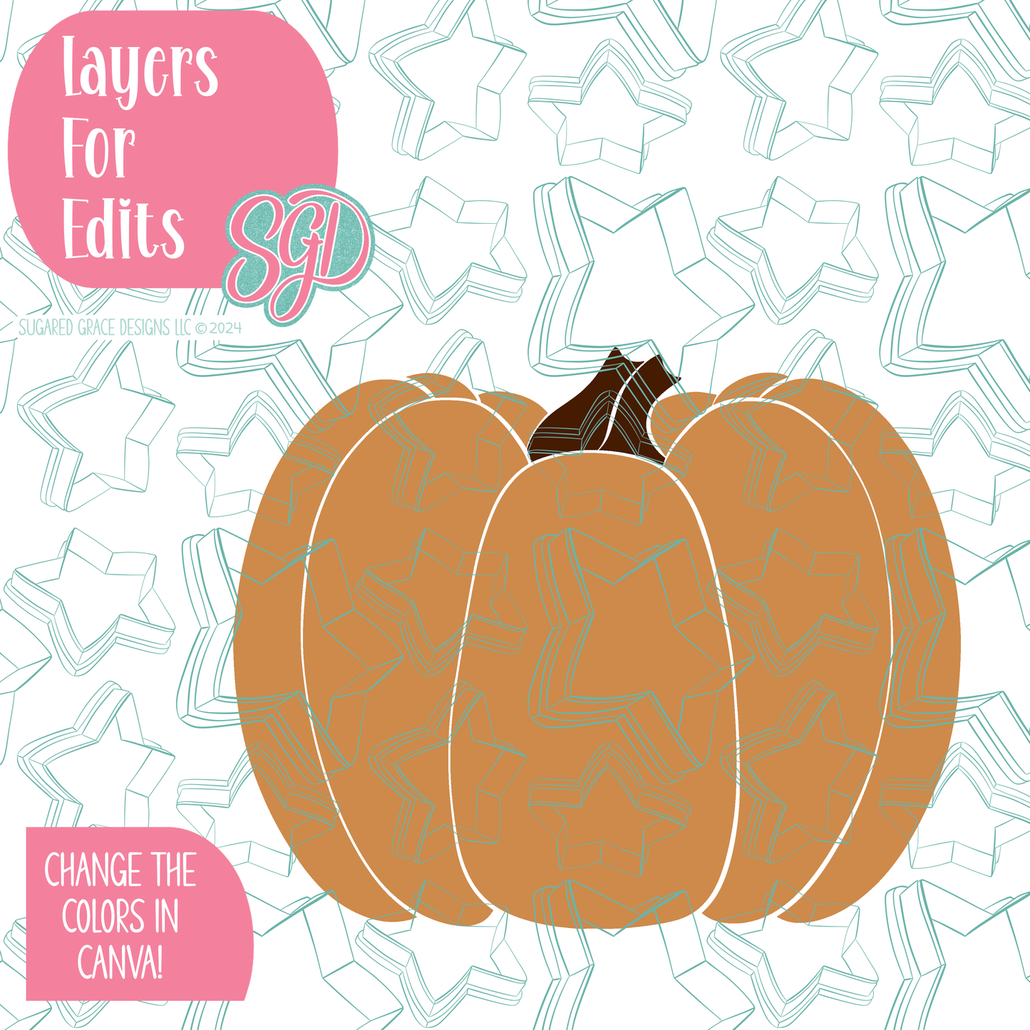 Pumpkin PNG Image Set for Edible Ink Printers - Hand Drawn Editable Graphics