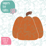 Pumpkin Cookie Cutter with PNG Images to Match - Hand Drawn Graphics for Edible Ink Printers