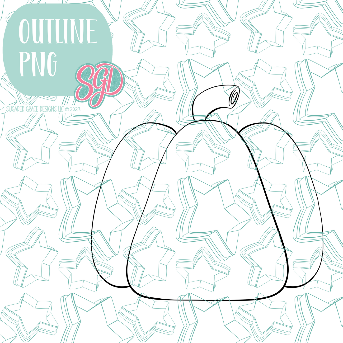Simple Pumpkin Cookie Cutter STL File with PNG Images to Match - For 3D Printing and Edible Ink Printers