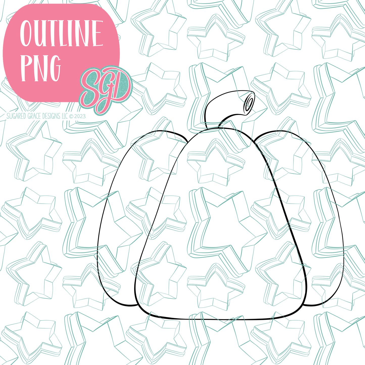 Simple Pumpkin PNG Image Set for Edible Ink Printers - Hand Drawn Editable Graphics