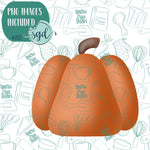 Chubby Pumpkin Cookie Cutter with PNG Images to Match - Hand Drawn Graphics for Edible Ink Printers - Thanksgiving Cookie Ideas for Bakers