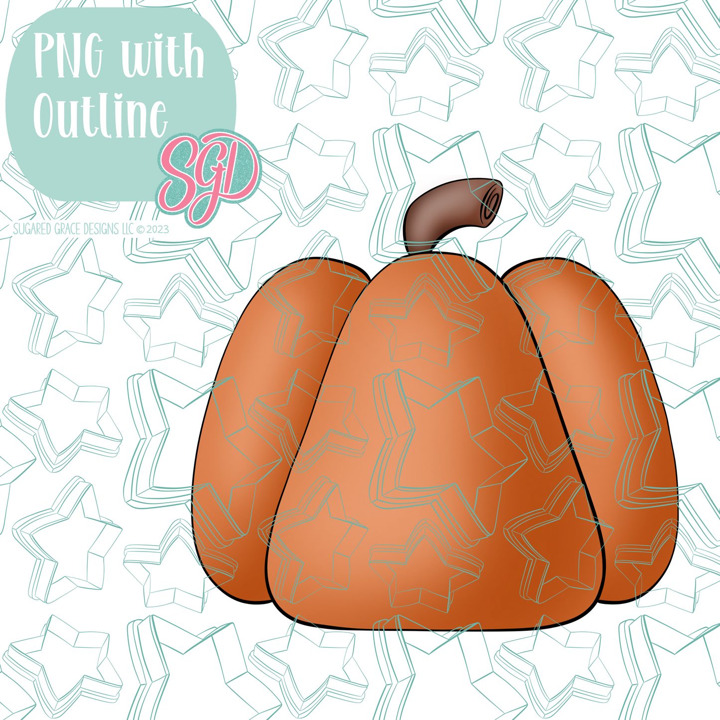 Simple Pumpkin Cookie Cutter STL File with PNG Images to Match - For 3D Printing and Edible Ink Printers