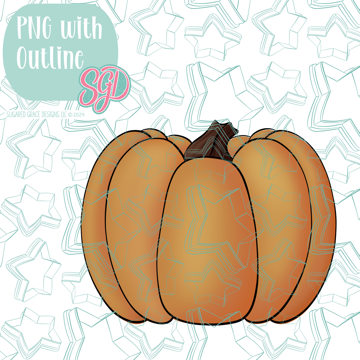 Pumpkin Cookie Cutter STL File with PNG Images to Match - For 3D Printing and Edible Ink Printers