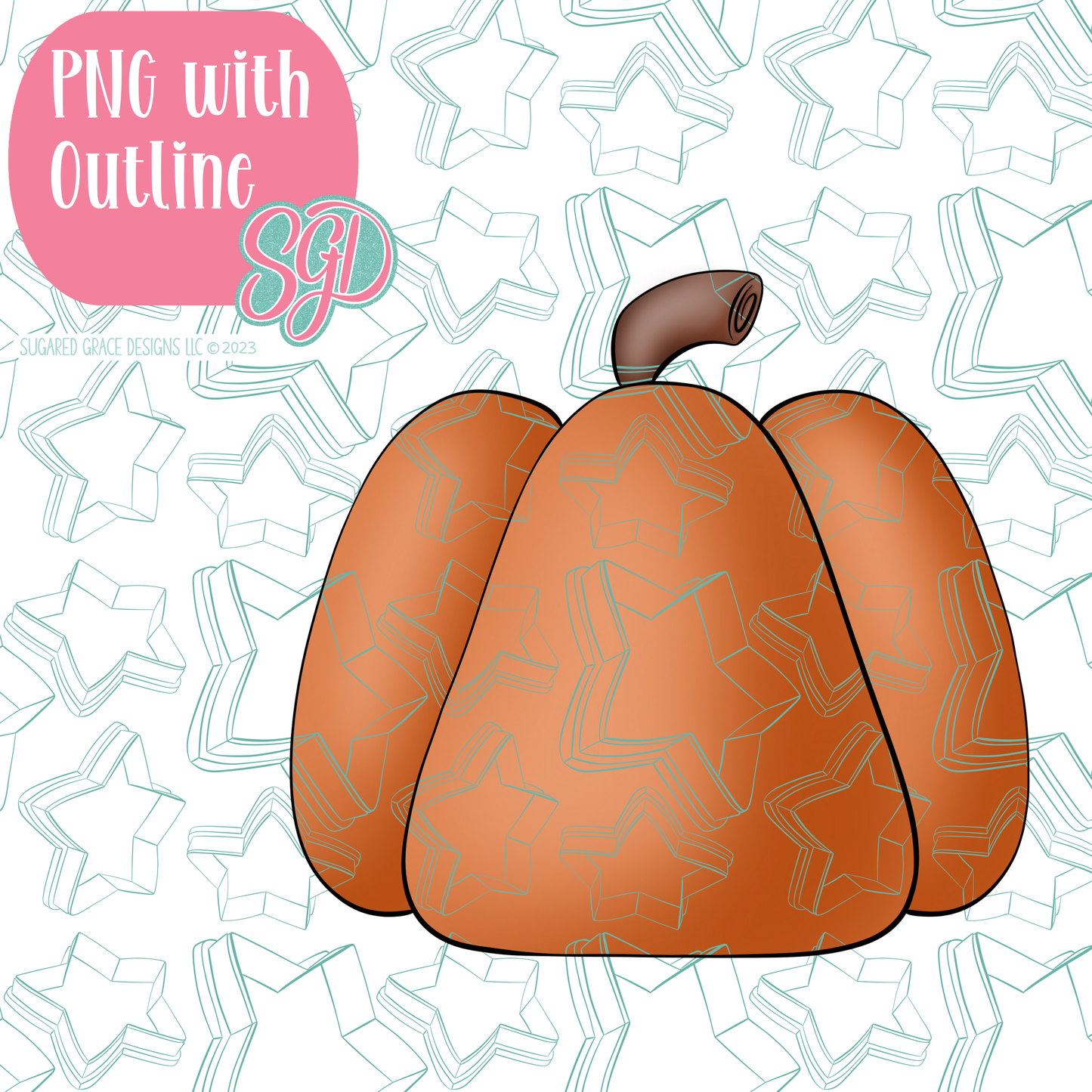 Simple Pumpkin PNG Image Set for Edible Ink Printers - Hand Drawn Editable Graphics