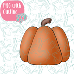 Simple Pumpkin PNG Image Set for Edible Ink Printers - Hand Drawn Editable Graphics