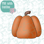 Pumpkin Cookie Cutter with PNG Images to Match - Hand Drawn Graphics for Edible Ink Printers