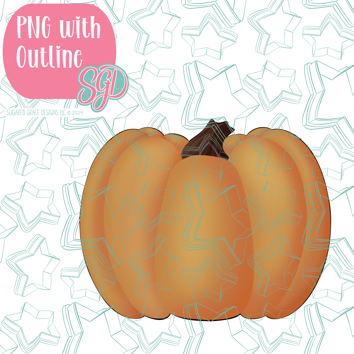 Pumpkin PNG Image Set for Edible Ink Printers - Hand Drawn Editable Graphics