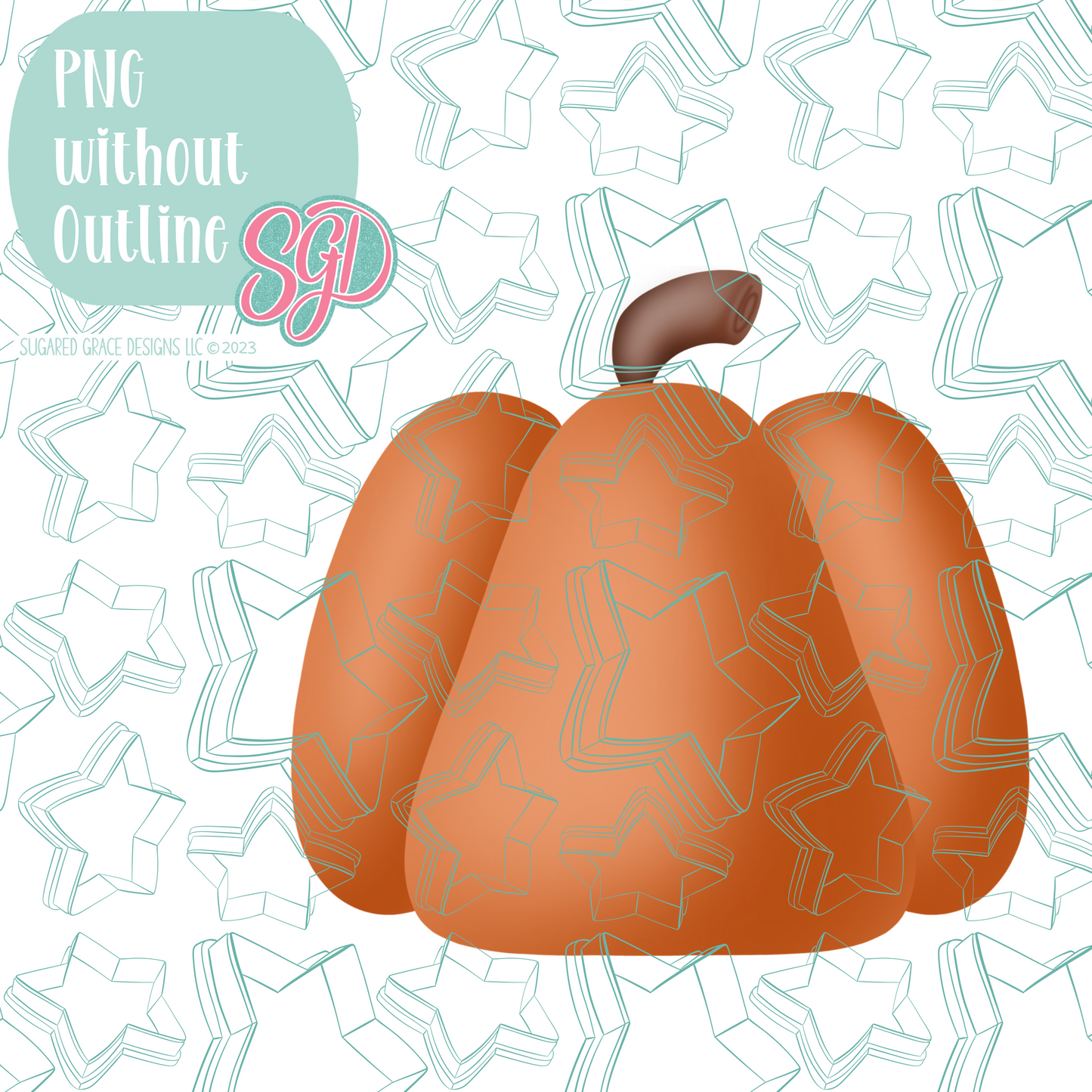 Simple Pumpkin Cookie Cutter STL File with PNG Images to Match - For 3D Printing and Edible Ink Printers