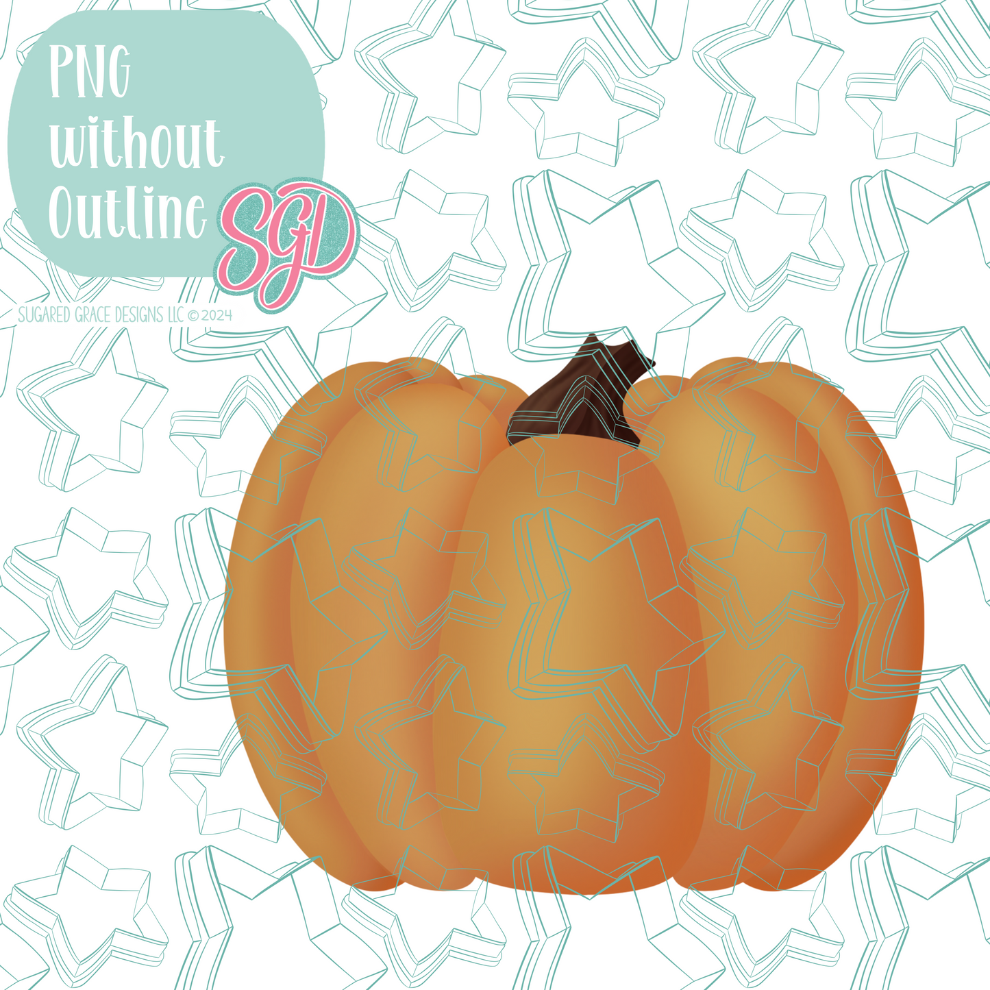 Pumpkin Cookie Cutter STL File with PNG Images to Match - For 3D Printing and Edible Ink Printers