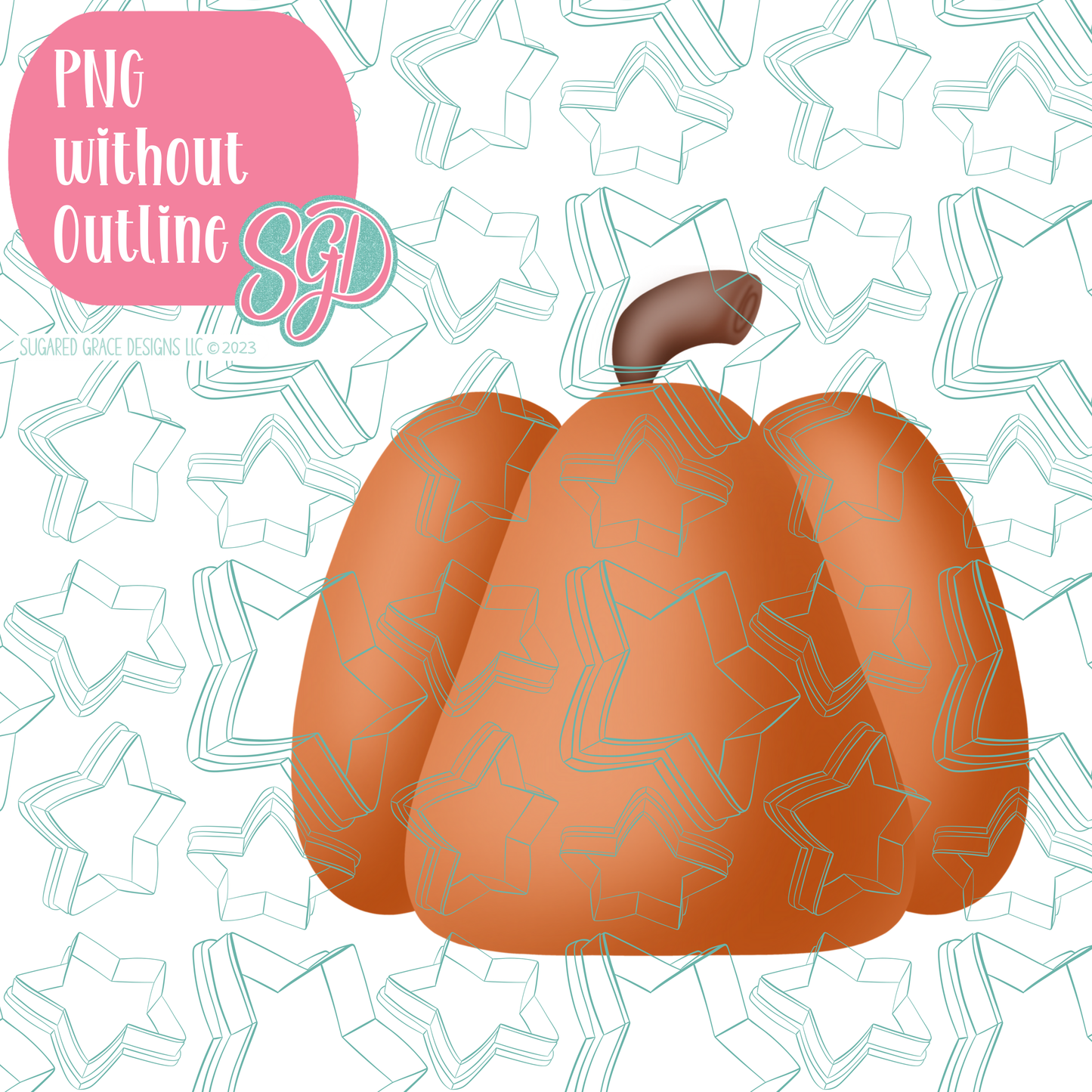 Simple Pumpkin PNG Image Set for Edible Ink Printers - Hand Drawn Editable Graphics