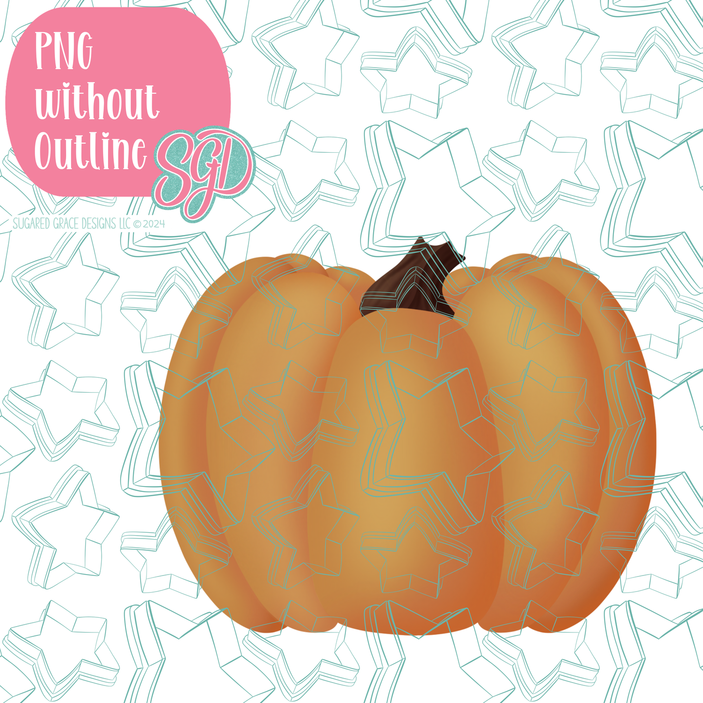 Pumpkin PNG Image Set for Edible Ink Printers - Hand Drawn Editable Graphics