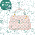 Purse Cookie Cutter with PNG Images to Match - Hand Drawn Graphics for Edible Ink Printers