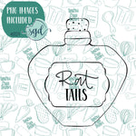 Rat Tails Potion Bottle Cookie Cutter with PNGs to Match - Hand Drawn Graphics for Edible Ink Printers