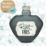 Rat Tails Potion Bottle Practice Cookie with PNG Images to Match - 3D Printed Demonstrations for Decorating Classes